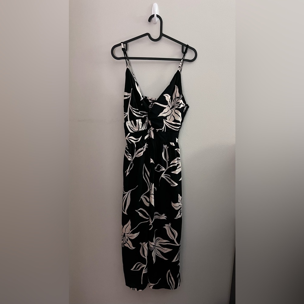 Black With Cream Colored Flowers Sundress